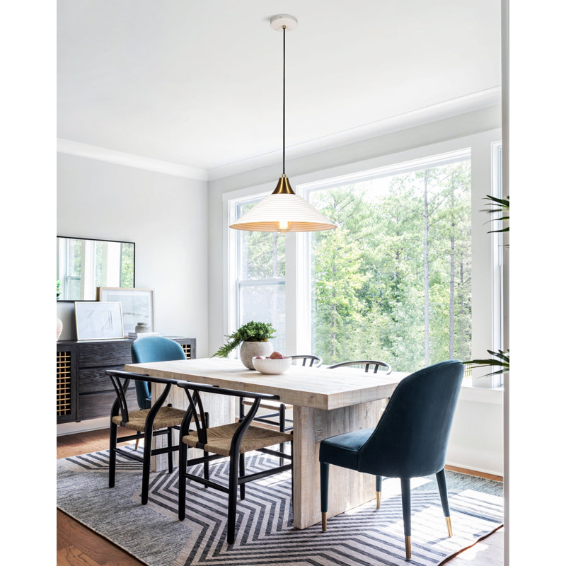  Luminaire suspendu moderne en métal blanc 15 "à intensité variable