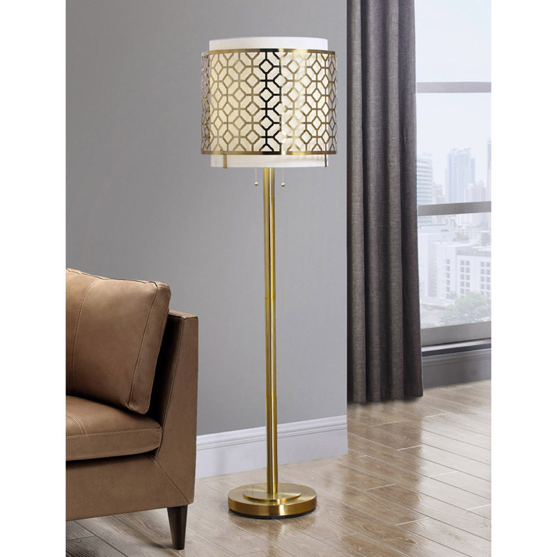 Lampe sur pied 61 Lindel, Laiton antique