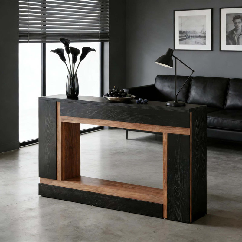 Console contemporaine avec rangement à deux niveaux