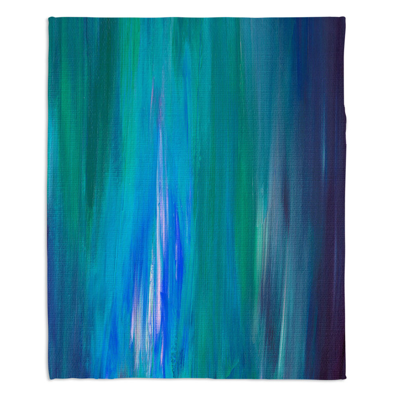 Couverture sherpae douce en bleu irradiée, l 68 po x L 80 po