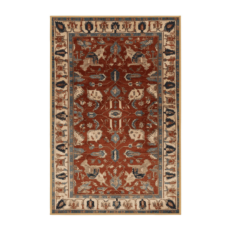 Tapis brun lavable à la machine, Rectangulaire 7 pi x 10 pi