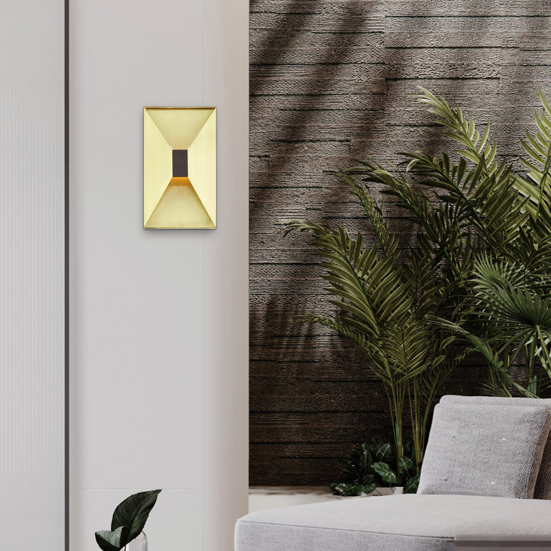 Engela Flush Mounted Sconce, Satin Brass