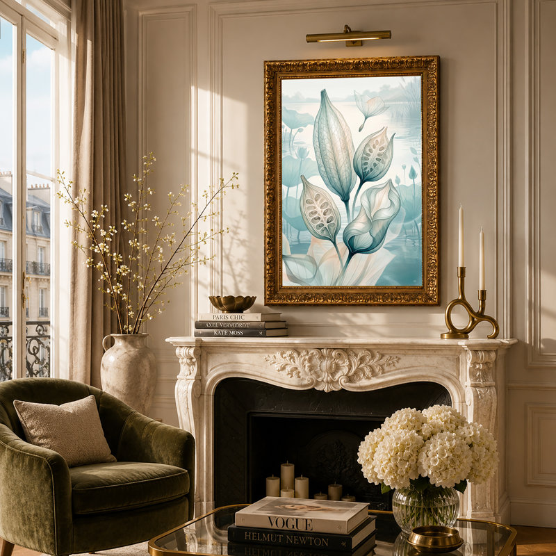 Art mural sur toile bleu sarcelle, 30"H x 20"W