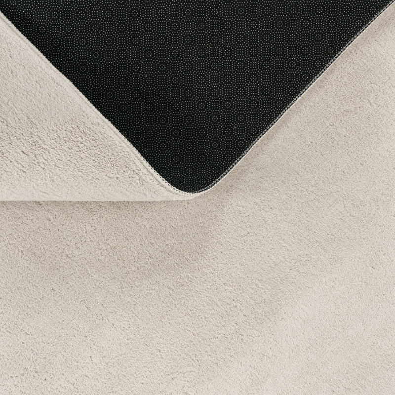 Tapis doux, doux, à poils courts, antidérapant, de couleur unie, lavable, Rectangle 6 pi 7 po x 9 pi 2 po, Crème