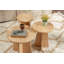 Elegant Sapphire Oak Nesting Table Set (3 Pieces), 11.0 x 15.0 x 15.0 in, 13.0 x 17.0 x 13.0 in, 17.0 x 16.0 x 17.0 in | 100% Melamine Coated Particle Board, 0.7 in Thickness | Modern Design for Home & Office Spaces-265595207
