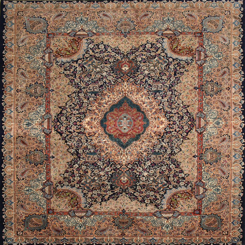 Edgao Oriental Indoor Rug, Round 5'