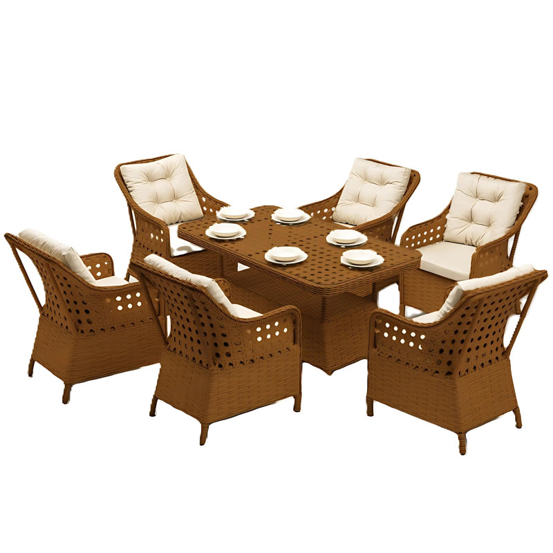 Ensemble de meubles d'extérieur 6 chaises Red Barrel Studio® Shira