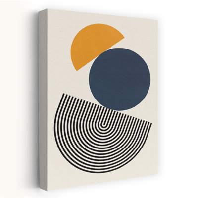 Mid Century Modern Forms Abstract Contemporary Wall Art Print by Vitor Costa - Wrapped Canvas Print