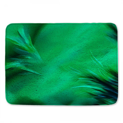 Green Abstract Leaves Bath Mat