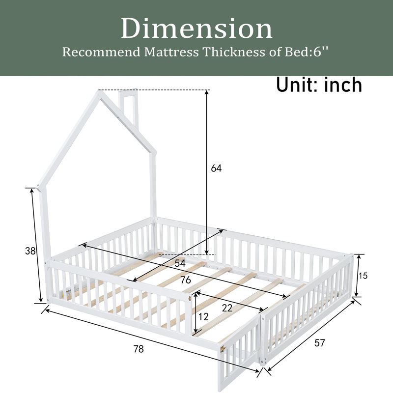Aidar Slat Bed, White
