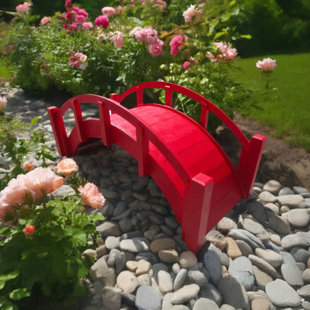 Pont de jardin miniature japonais rouge 25 pouces