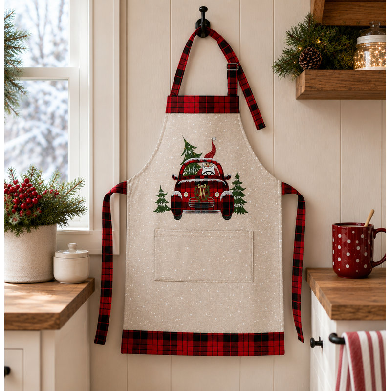 Christmas Plaid Childrens Apron