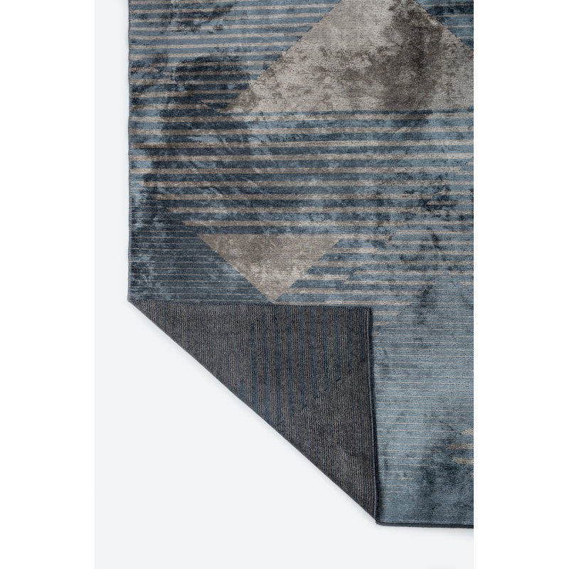 Rapture Blue/Beige/Gray Geometric Luxury Area Rug, Rectangle 7'10" x 11'2"