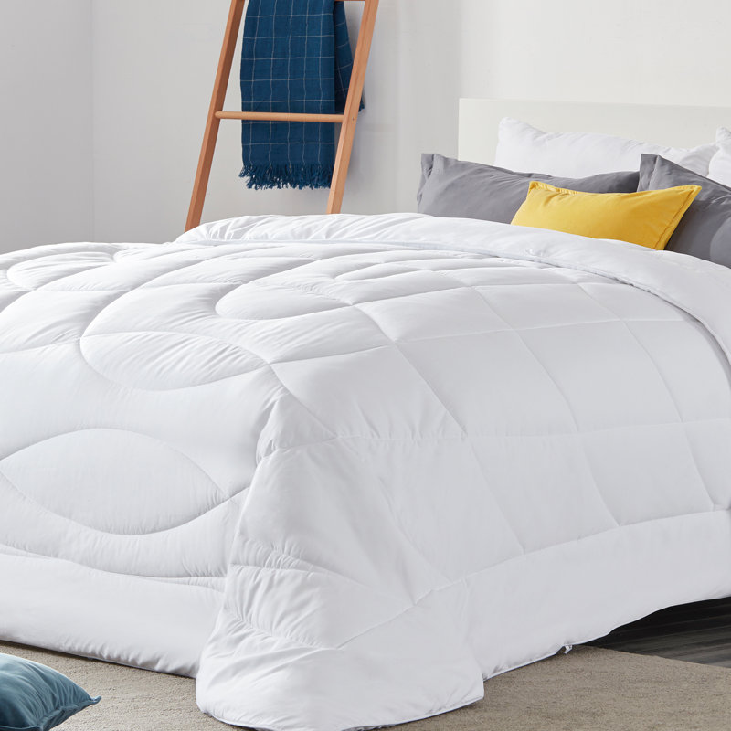 Box Stitch Comforter, Twin Comforter, White