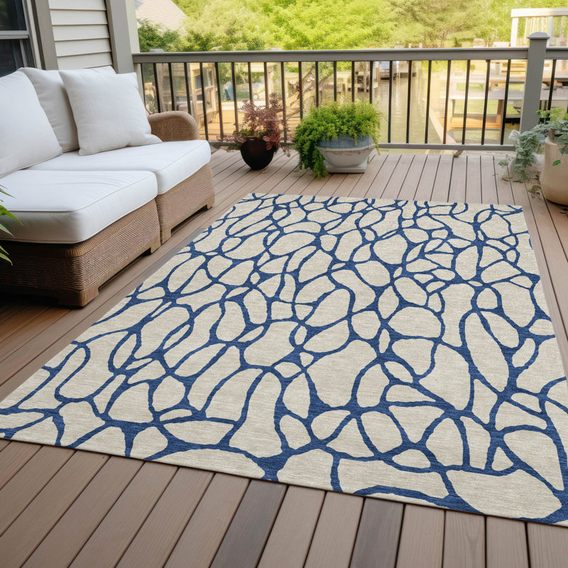 Tapis intérieur / extérieur beige Elowira , 8' x 10'