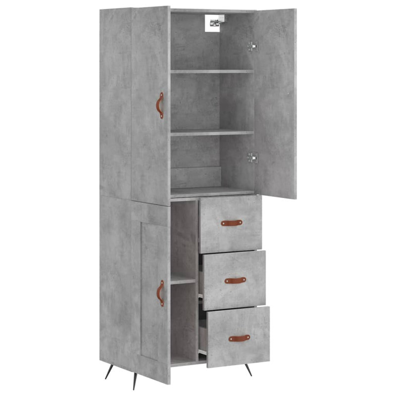 Carvey 3 Door Wardrobe, Concrete Grey