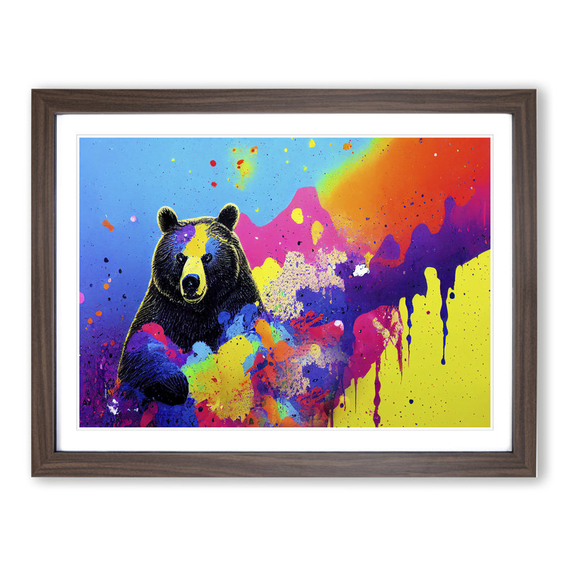 Bear Paint Splash Vol.6 - Framed Print, Walnut, 34cm H x 46cm W x 2cm D