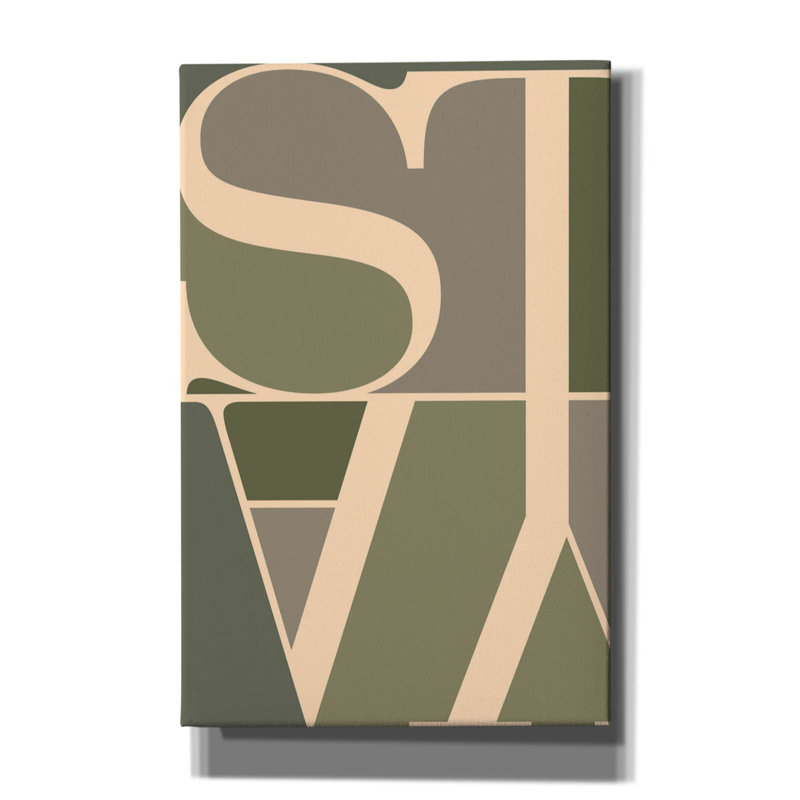 «Stay On Canvas» par TypeLike, art textuel, H 40 po x l 26 po x P 1,5 po