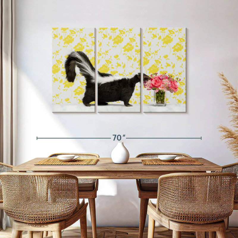 Brampt Skunk And Roses, 36" H x 57" W
