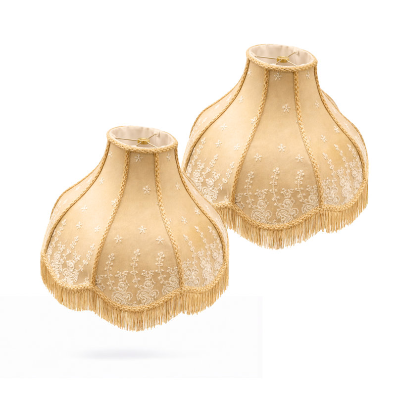 Abat-jours à franges festonnées Victorian, paquet de 2, Rose, H 5 po x l 15 po x P 11 po
