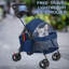 Poussette pour chat à 4 roues, poussette pliante pour animaux de compagnie, porte-gobelet pour chien avec porte-gobelet, filet respirant et visible pour petit chien-1245089465-1245089466