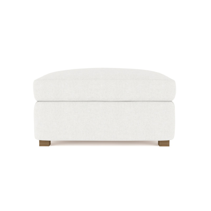 Repose-pieds Madison, Lin Box Weave blanc, Patiné