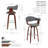 Keisha Swivel Fabric Mid-Century Stool-1274460726-1274460723