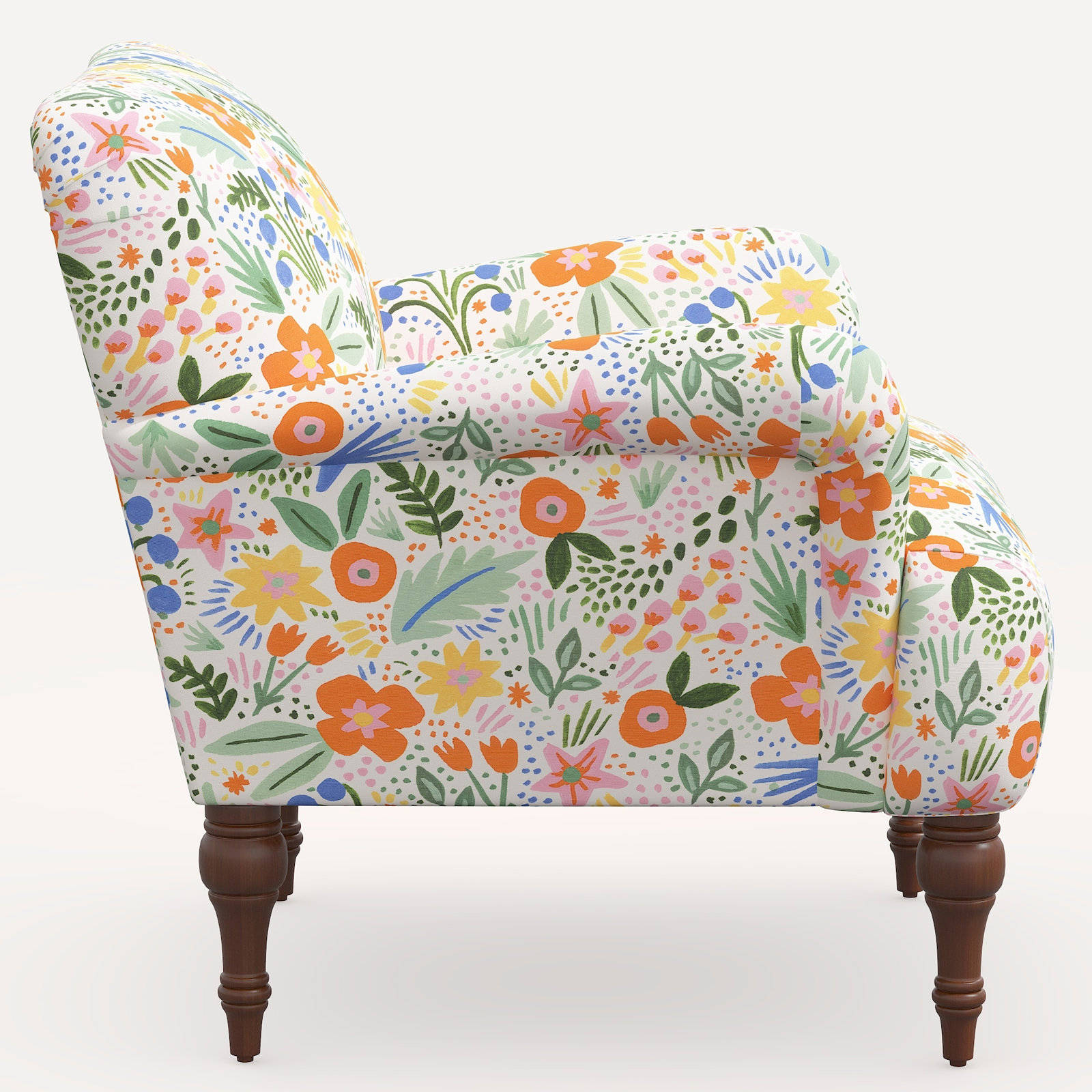 Rifle Paper Co. x Cloth & Company Bristol Armchair, Mérida Linen Blend, Espresso
