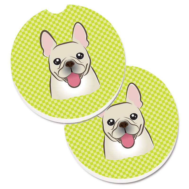 Sous-verre Retriever, Vert lime, Bouledogue français beige