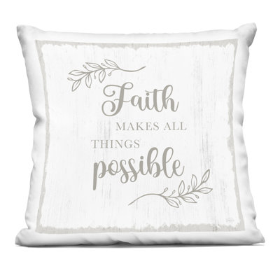 All Things Through Christ Decorative Printed Throw Pillow, design by Val Rhodes