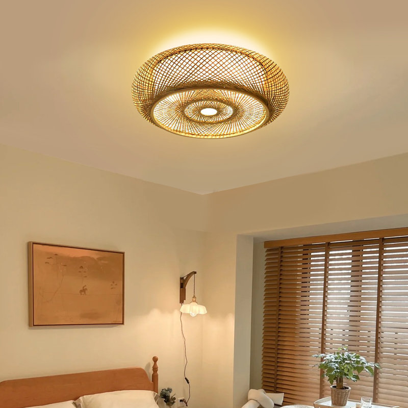 Luminaire en rotin bohémien 3 lumières Nulty