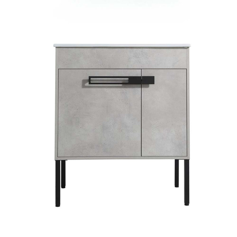 30 Inch Bathroom Vanity with Sink, Freestanding Bathroom Vanity or Floating is Optional, Cement Gray