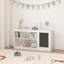 Bibliothèque 3 en 1 pour enfants et armoire de rangement pour jouets avec tableau noir - Organisateur blanc moderne pour salle de jeux