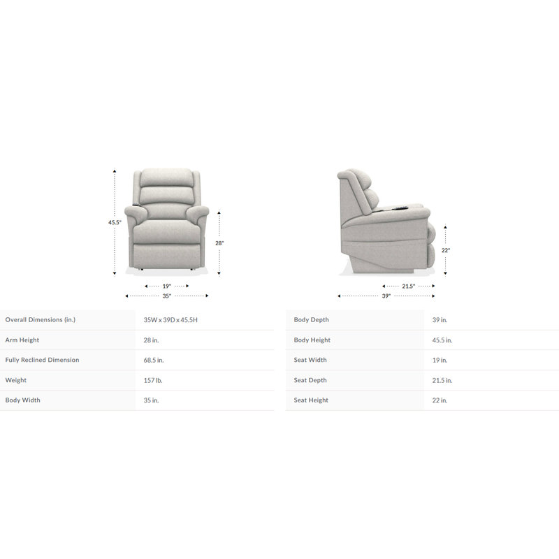 Fauteuil inclinable électrique Astor avec tissu iClean, appui-tête électrique et soutien lombaire, Gris / cendre