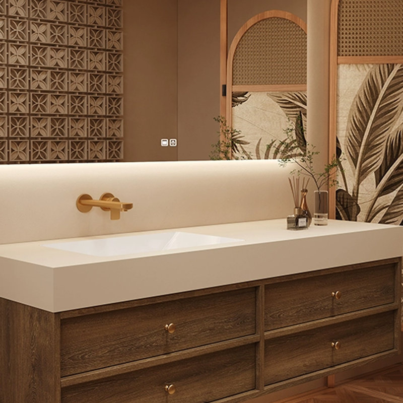 Armoire de salle de bain rétro de style médiéval, H 21,65 po x l 51,18 po x P 21,65 po
