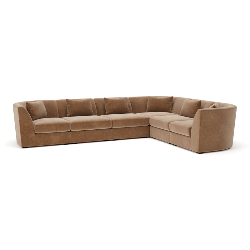 Krista Modular Sectional, Andrew Cognac Performance Chenille