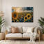Ferme, tournesols, art mural en métal beige-1263498450