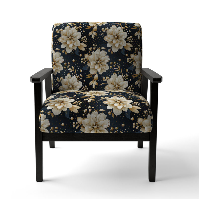 Victorian Elegance Motif à pois - Fauteuil rembourré moderne, fauteuil d'appoint à pois