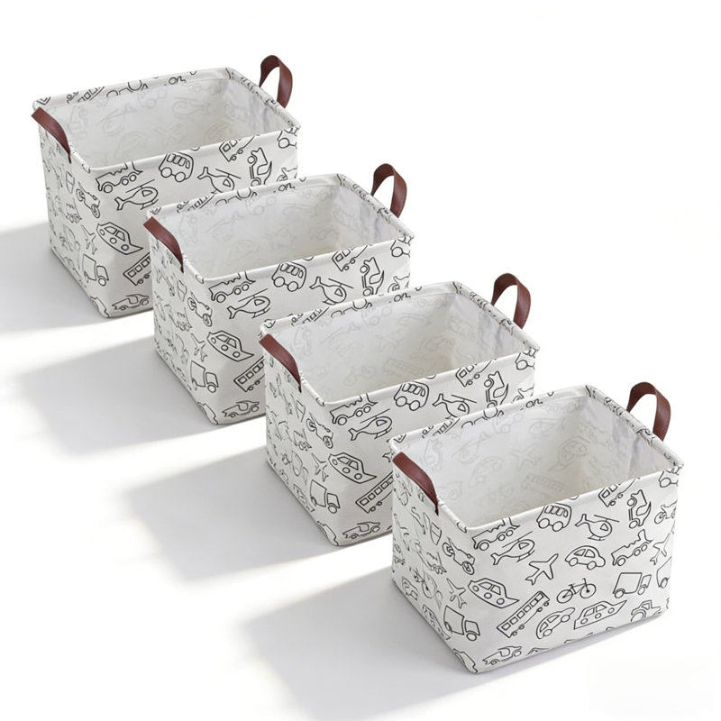 4Pcs,Large Capacity Fabric Storage Basket For Laundry, Toys, And Home Organization - Foldable, Water-Resistant, And Durable Square Design
