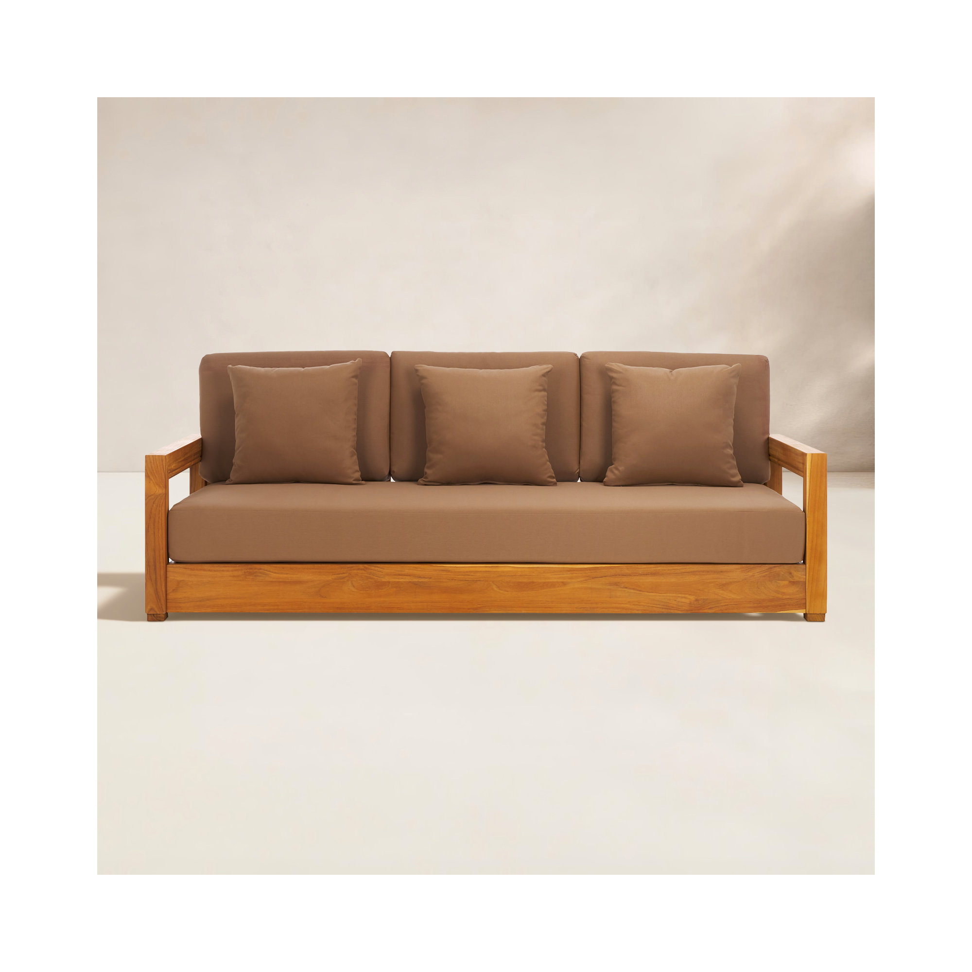 Melrose 76" Teak Outdoor Sofa, Brown Melrose