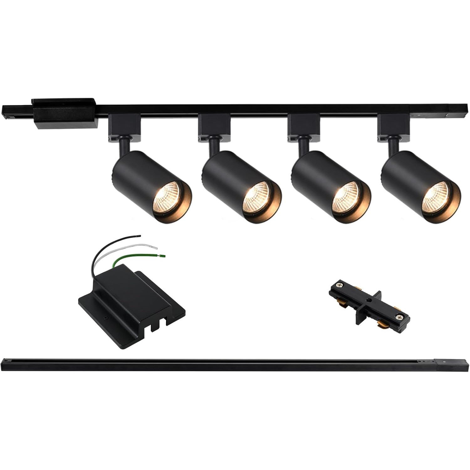 IWDOO INC. 4-Light LED Track Lighting Kit With 3.3FT H Track Lighting ...
