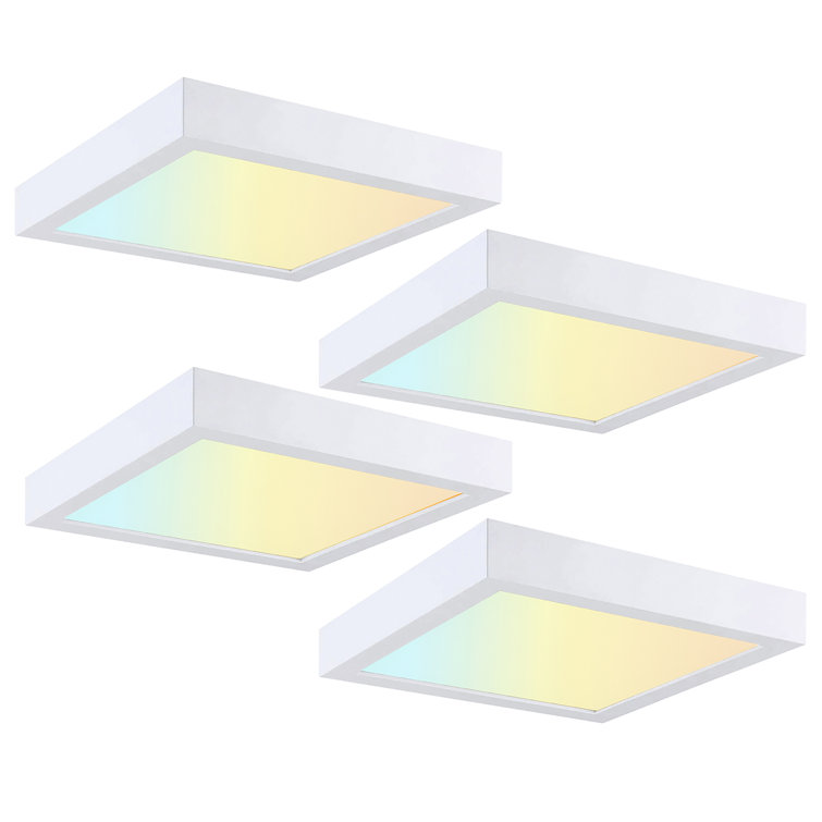 9 in. Square Color Selectable Integrated LED Flush Mount Downlight