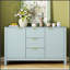 Buffet U-STYLE avec 3 tablettes réglables, 3 tiroirs et portes à fermeture en douceur pour un rangement et une présentation polyvalents