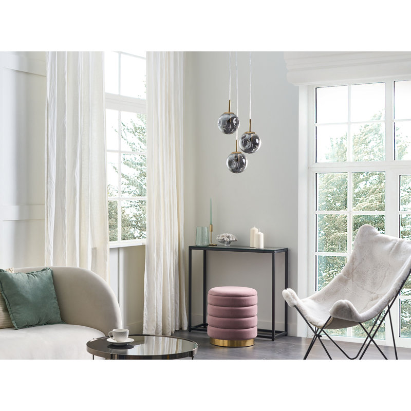 Awbree - Light Transparent/Brass Cluster Pendant, 119cm H x 31cm W x 31cm D, 3