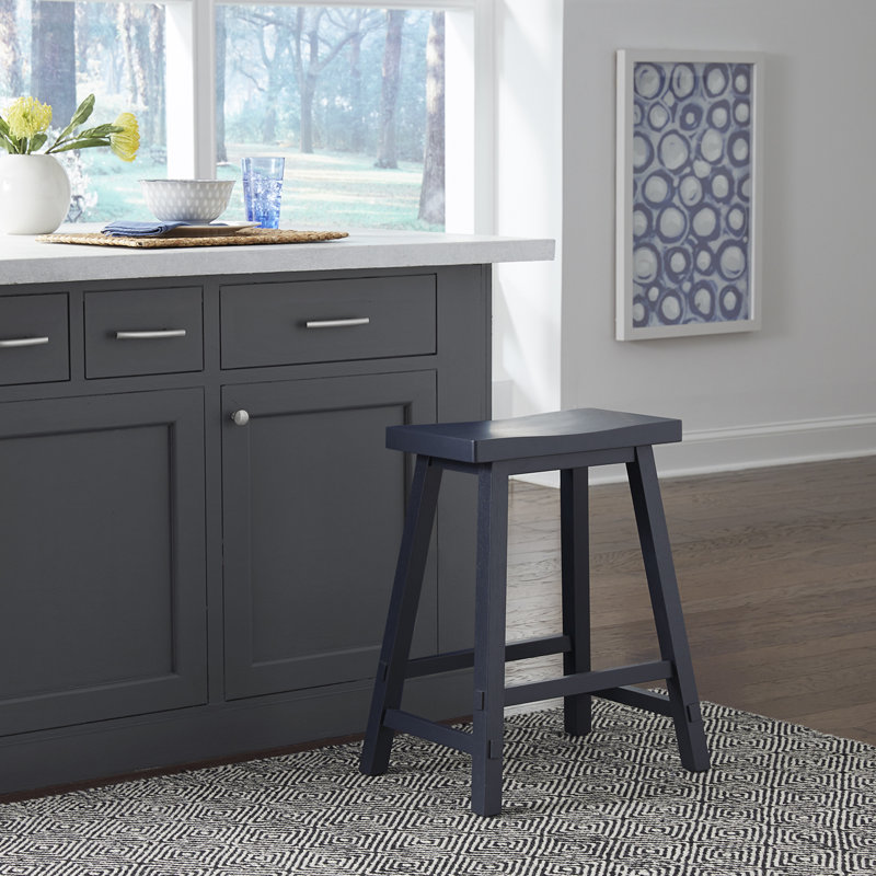 Knaack 24" Barstool w/ Chair Glides, Navy, Counter Stool (24" Seat Height)