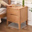 Table de chevet 2 tiroirs en bois massif Burlywood