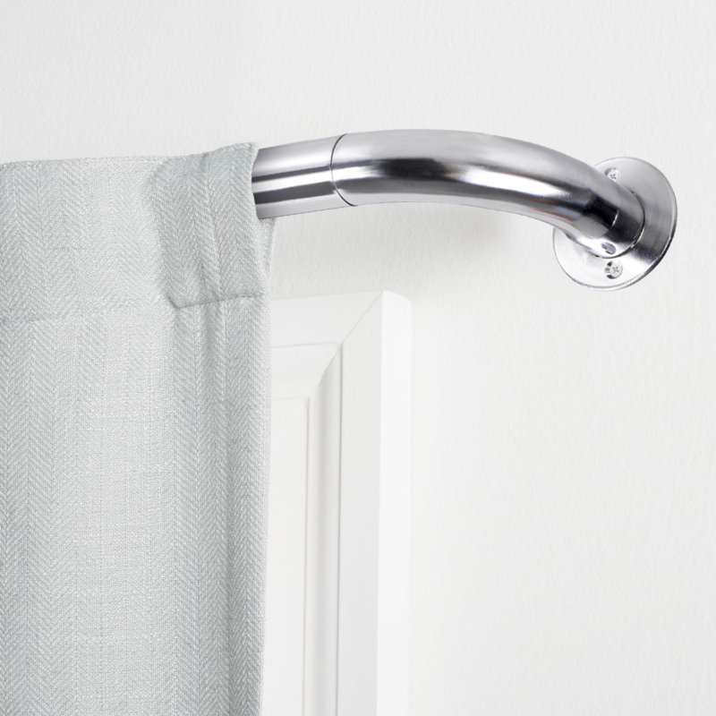 Berin Blackout Curtain Pole with Hardware Accessories, 70-120cm Width, Brushed Nickel