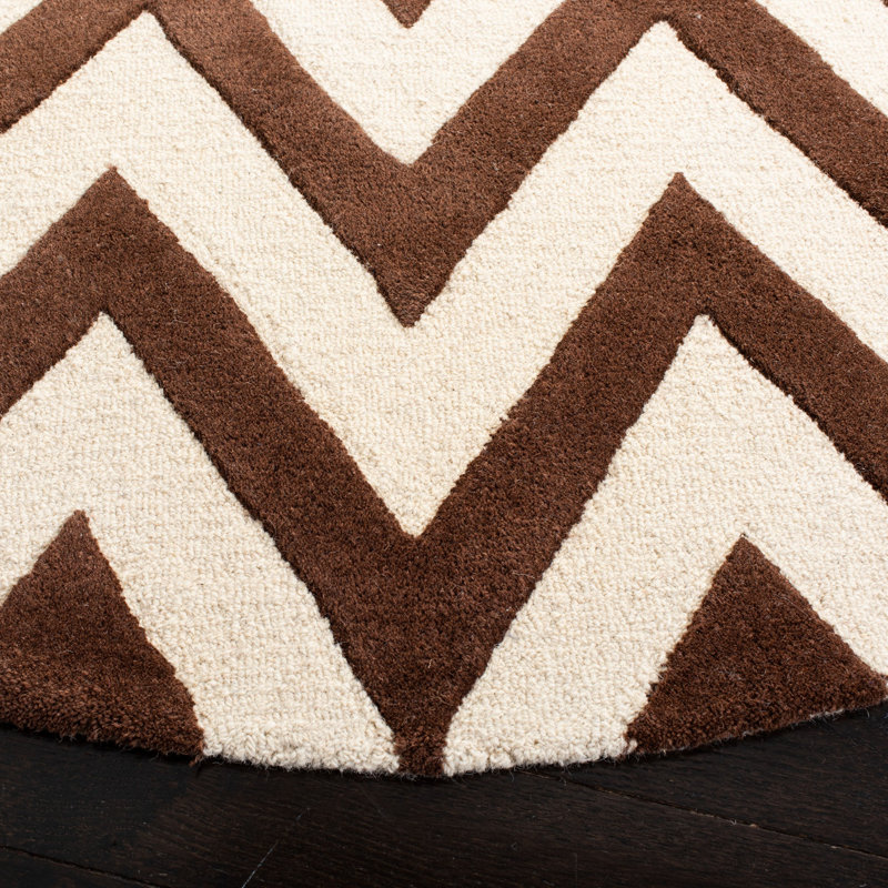Sanyla Hand Tufted Wool Chevron Rug, Rectangle 2' x 3'