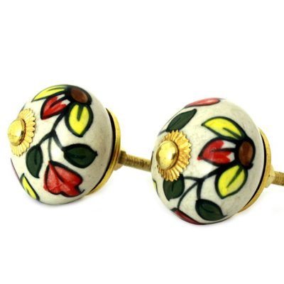 Hand Painted 1 1/2" Diameter Round Knob