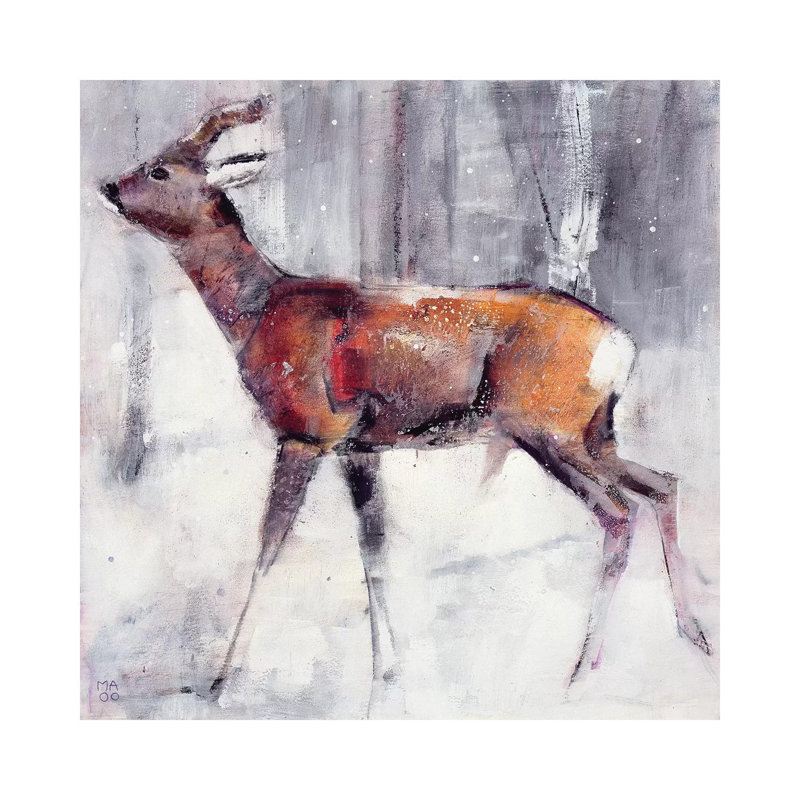Buck In The Snow, 2000 by Mark Adlington - Wrapped Canvas Gallery-Wrapped Canvas Giclée, 30.48 cm H x 30.48 cm W